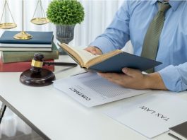 Legal person reviewing documents