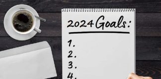 New Year 2024 Goals notebook
