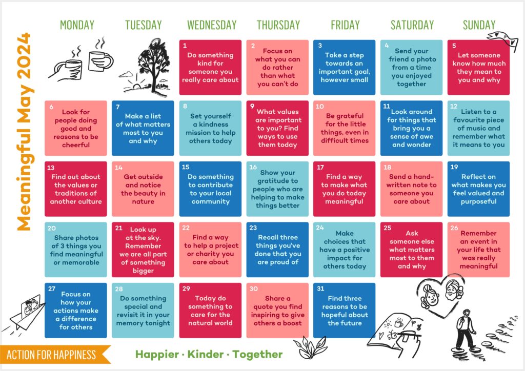Action for Happiness - Meaningful May Calendar