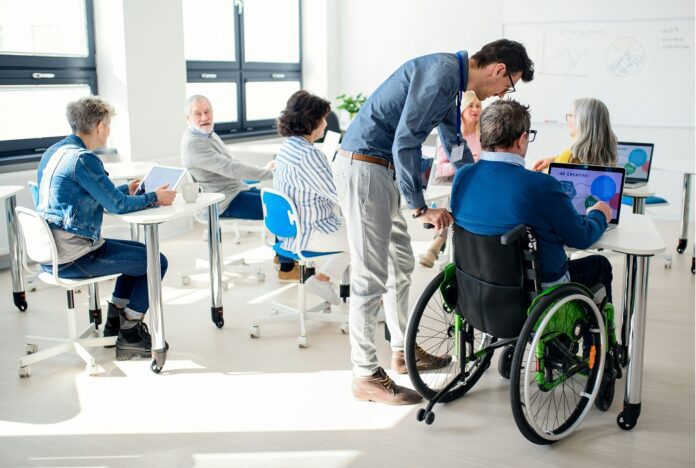 Disabled person in the workplace