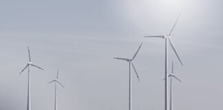 picture of turbines in a windfarm