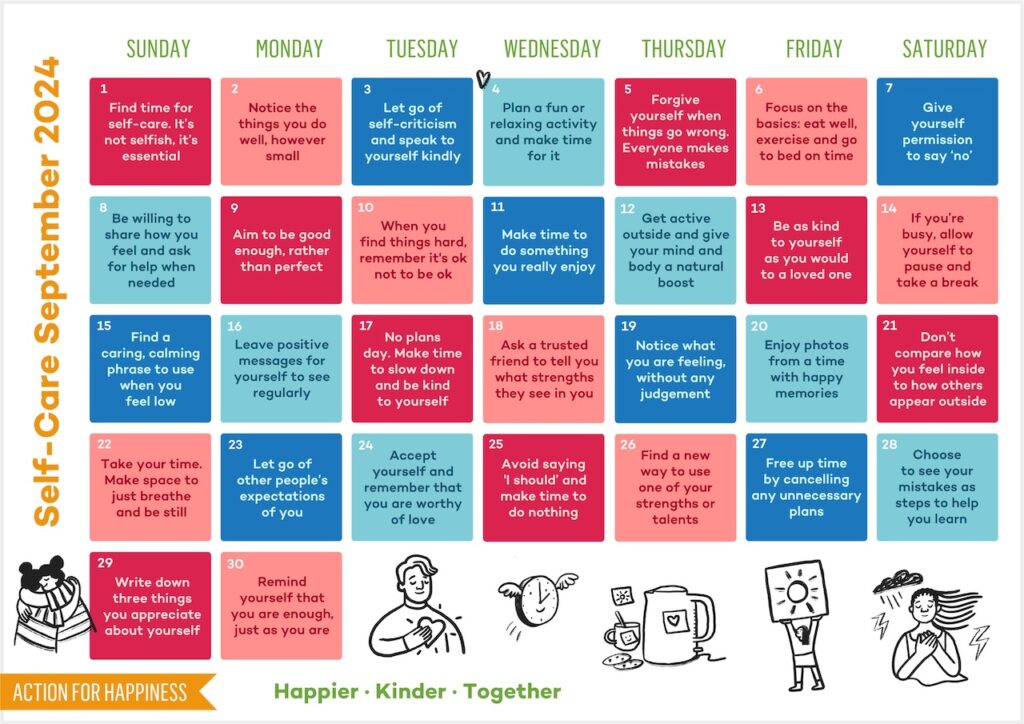 HRHQ September Happiness Calendar