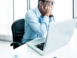 Employee suffering from stress