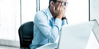 Employee suffering from stress