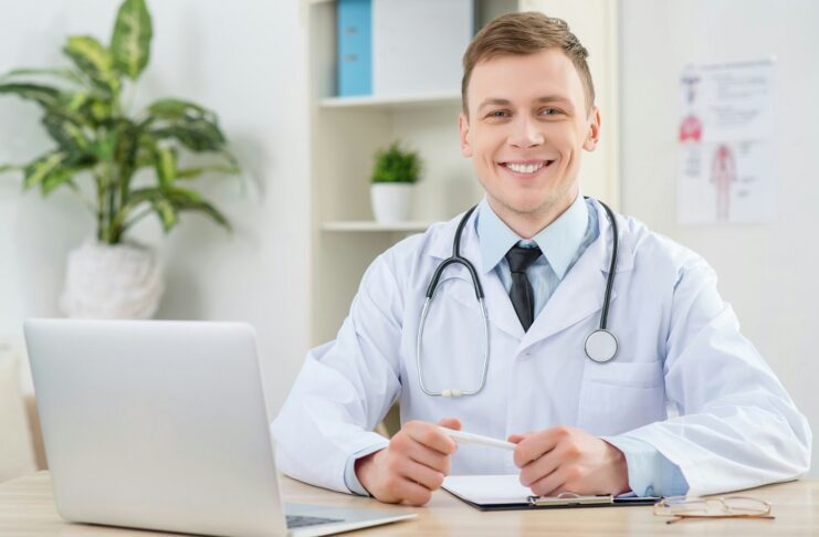 Medical doctor in office