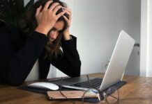 stressed employee at desk