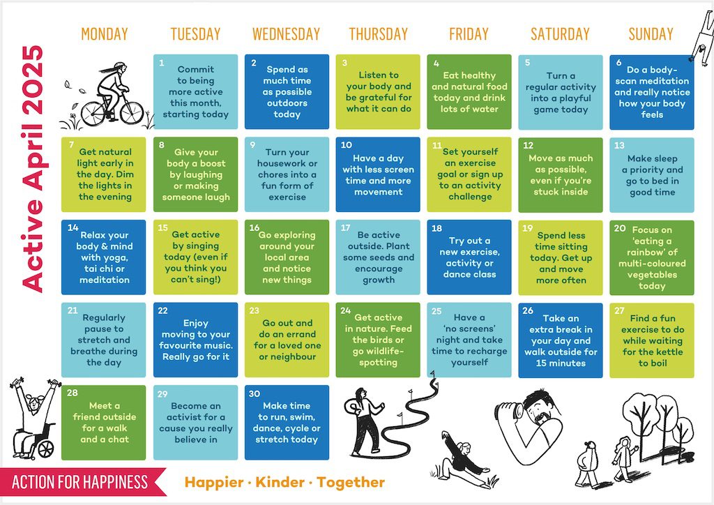 Action for Happiness - Active April Calendar