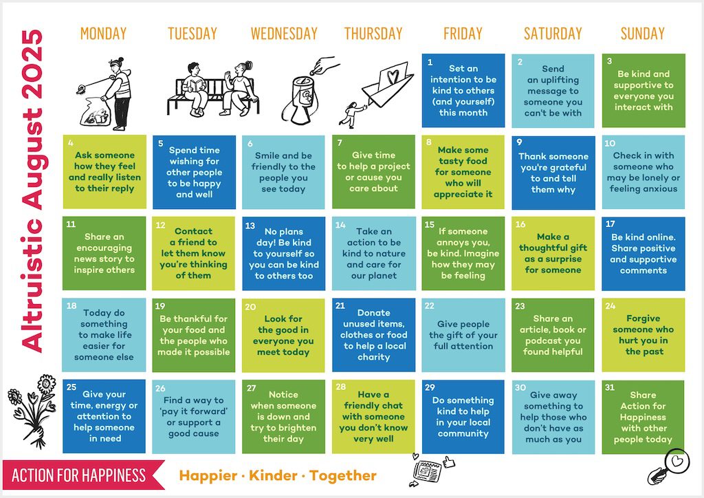 Altruistic August with Action for Happiness