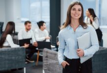 Team leader at meeting