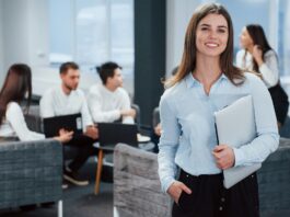 Team leader at meeting