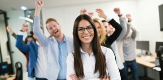 Group of happy employees